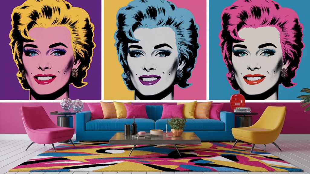 odważne portrety pop art na wystawie
