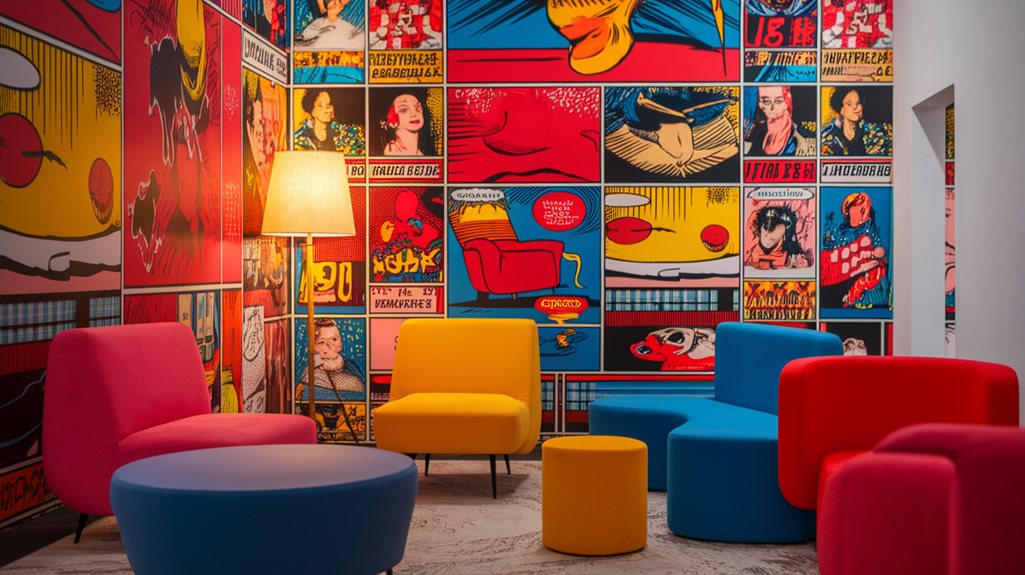 odważne przemiany ścian w stylu pop art