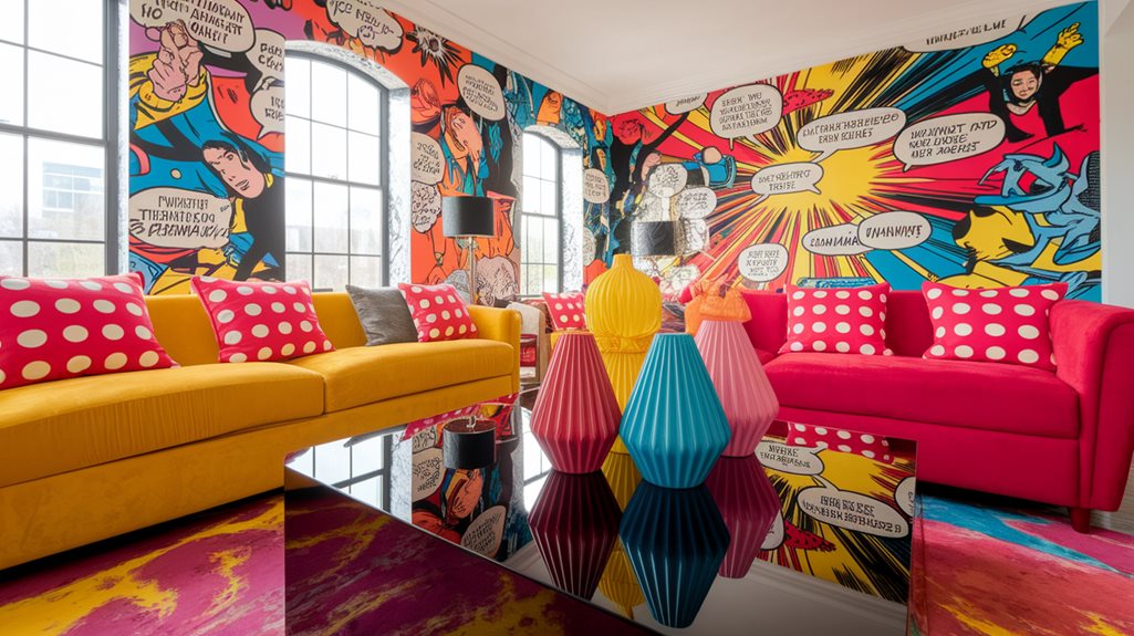 kolorowe pomysły na wnętrza w stylu pop art